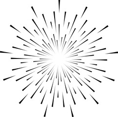 Concentrated speed lines spreading out from the center of the composition, creating a dynamic and energetic visual effect resembling a starburst or firework explosion