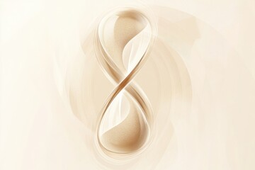 Fototapeta premium Abstract beige infinity loop with smooth curves and soft lighting