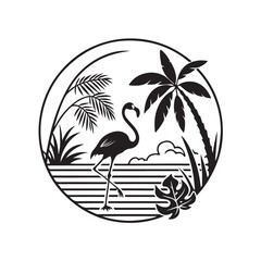 Flamingo Outline Silhouette HighQuality Line Art Vector Design