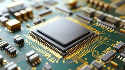 3d illustration Technology Smart motherboard chip creative map