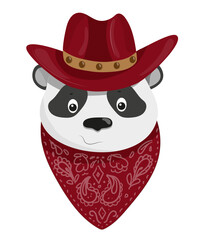 Cowboy Panda Illustration