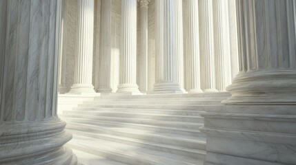 The Supreme Court of the United States with its marble steps and towering columns