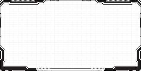 a futuristic frame design with a grid pattern, perfect for technology and digital design projects. The frame is a high-tech, modern design with clean lines and a futuristic aesthetic. © photostockatinat