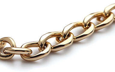 Obraz premium Metal Chain Isolated on White Strong Durable and Industrial Steel Links