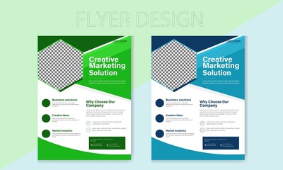modern business flyer design template with shapes