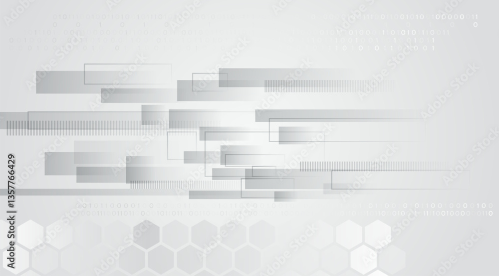Aufkleber Hi-tech digital technology and engineering concept. Wide Sci fi template with polygons. Abstract hexagons science on the white background.