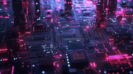 Obraz premium Electronic circuit board close up