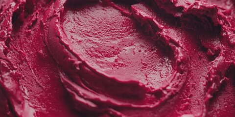 Fototapeta premium Deep magenta colored ice cream texture with rich creamy swirls and glossy surface capturing frozen dessert artistry and luxurious sweet indulgence