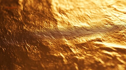 Golden Foil Texture with Subtle Reflections, Abstract Warmth and Blurred Edges

