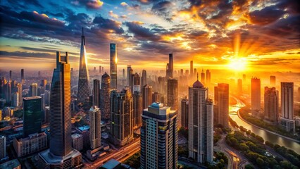 Fototapeta premium Stunning Aerial Cityscape: Free 3D Phone Wallpaper Drone Photography