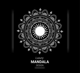 Circular pattern in the form of a mandala. Ornamental mandala with golden color arabesque floral pattern islamic east style Meditation element for India yoga. Ornament for decorating a greeting. 