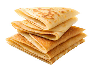 Golden Brown Stack of Folded Crepes with Crispy Texture - A Delightful and Versatile Dish