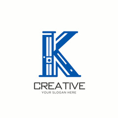 Stylish Letter K Logo Design Inspired by Doors