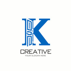 Stylish Letter K Logo Design Inspired by Door