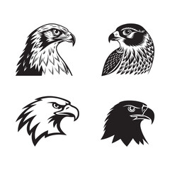 eagle Head silhouette Logo vector art illustration