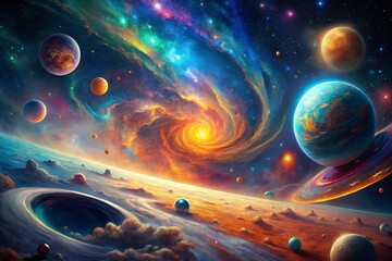 Surreal Cosmic Landscape: High-Resolution Space Wallpaper