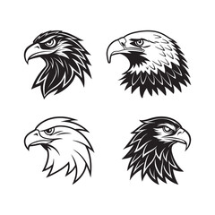 eagle Head silhouette Logo vector art illustration