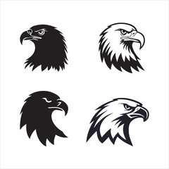 eagle Head silhouette Logo vector art illustration