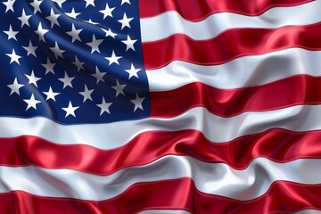 Obraz premium Close-up of a waving american flag, representing patriotism and national identity