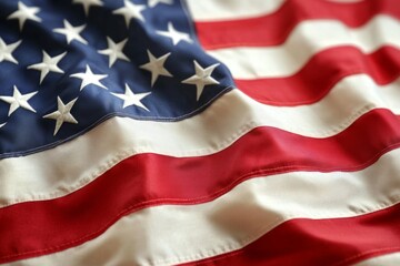 Obraz premium American flag waving in the wind, creating a sense of patriotism and national pride