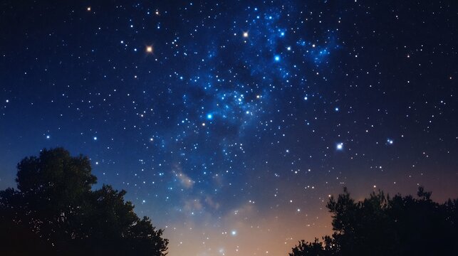 Mesmerizing night sky filled with bright constellations on an original starry background