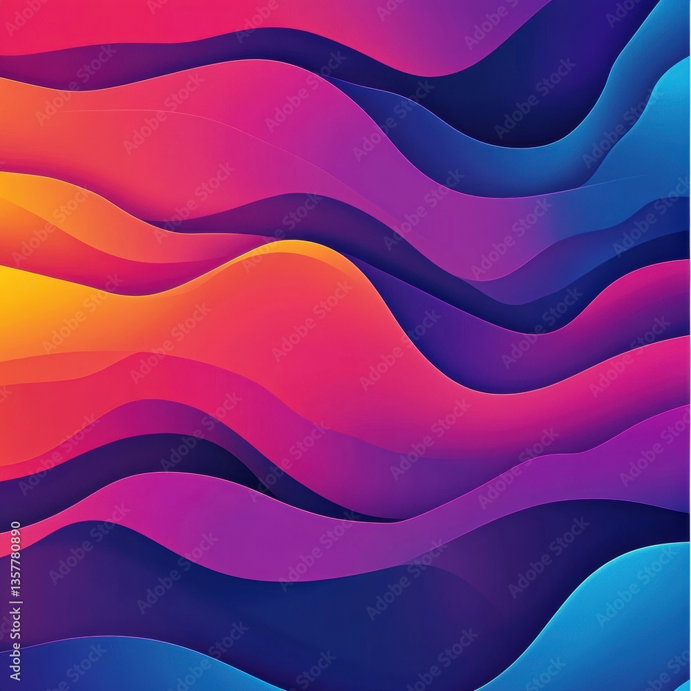 Poster flowing neon colors create a seamless liquid gradient pattern in modern digital fluid art with high-