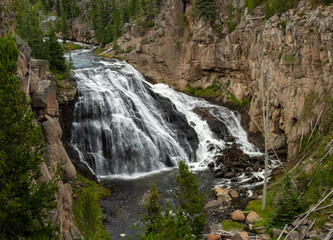 Gibbon Falls in Yellowstone National Park WY