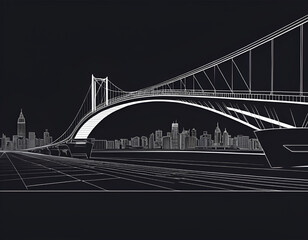 Fototapeta premium Bridge Sketch by AI