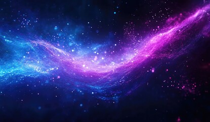 Abstract cosmic nebula with blue and pink energy swirls