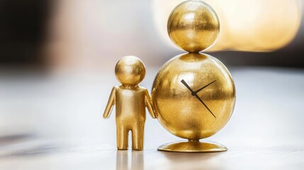 Golden Figurines and Clock: A Timeless Bond