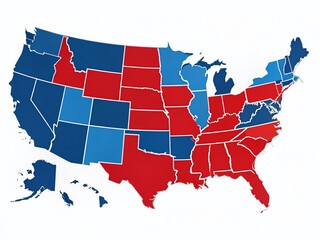 USA Map Clipart: Detailed State Outline, Patriotically Styled