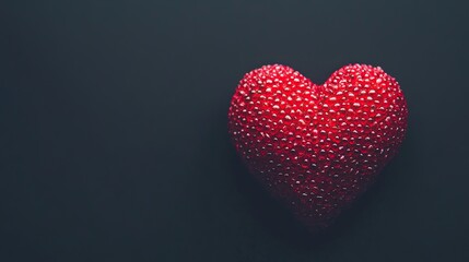 Red Heart Symbol on Black Background, Minimalist Design Representing Love and Simplicity
