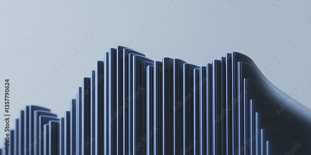Poster abstract architectural wave: an intriguing abstract view of rhythmic, repeating architectural elemen