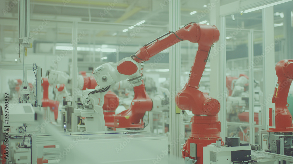 Poster robotic precision: automation in industrial setting. capturing the innovative intersection of machin