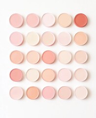 A row of small circles of makeup, each with a different color