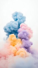 Pastel Smoke Plume Explodes Outdoors.