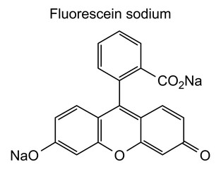 Chemical structure of fluorescein sodium, drug substance