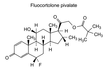 Chemical structure of fluocortolone pivalate, drug substance