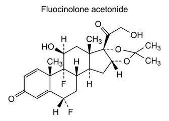 Chemical structure of fuocinolone acetonide, drug substance