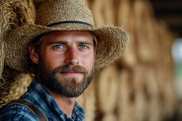 Fototapeta premium Rural farm life and animal husbandry, generative AI