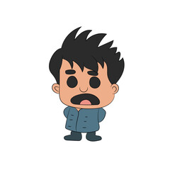 man with a sad face cartoon illustration