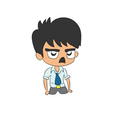man with a sad face cartoon illustration