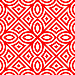 Seamless pattern. Symmetric geometric ornament. Ovals and kites abstract background. Ethnic wallpaper. Mosaic ornate. Digital paper. Textile print. Web design. Vector illustration. Tiles motif.