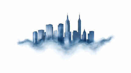 Obraz premium Cityscape shrouded in ethereal clouds