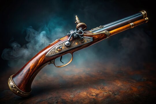 Vintage Musket Portrait: Historical Weaponry Photography