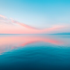 Peaceful Sunset Reflection for Calm Lake.