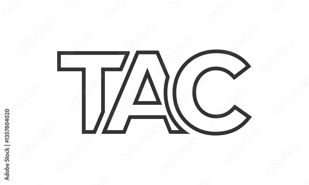 Poster tac logo design template with strong and modern bold text. initial based vector logotype featuring s