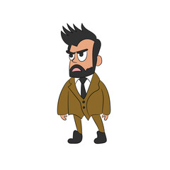 man with a sad face cartoon illustration