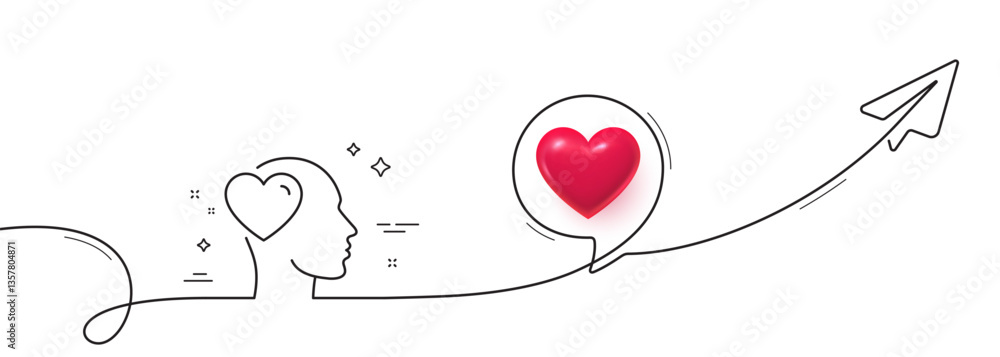 Poster friend line icon. continuous line with share plane. friendship love sign. assistance business symbol