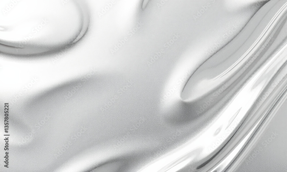 Poster smooth silver liquid texture creates captivating visual effect, showcasing fluidity and elegance. re